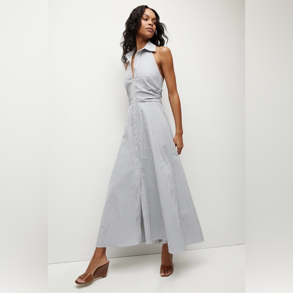 Veronica Beard Mackey Seersucker Maxi Dress